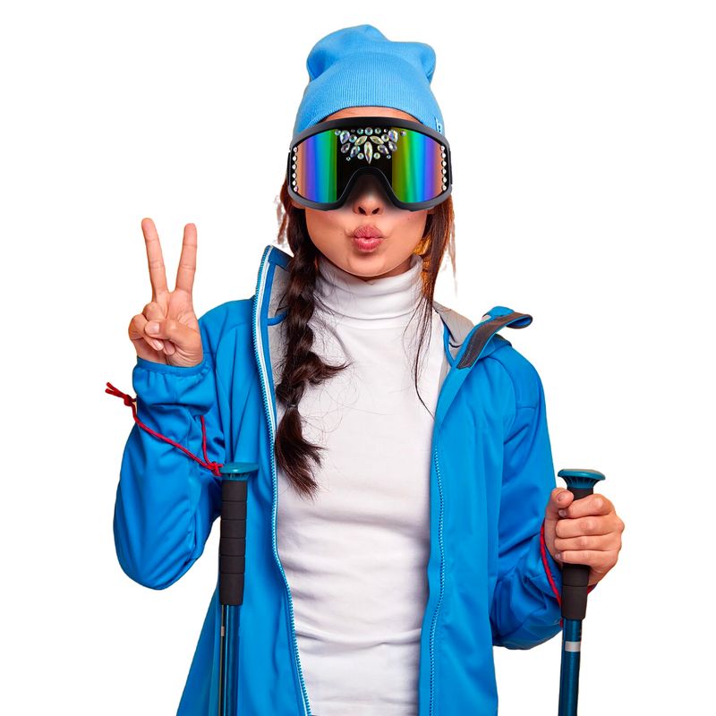 Skibrille mit Strasssteinen