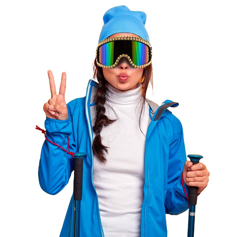 Skibrille mit Strasssteinen