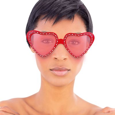 Herz Brille rot