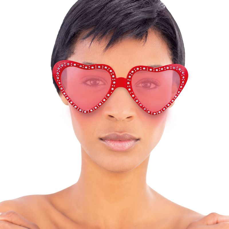 Herz Brille rot