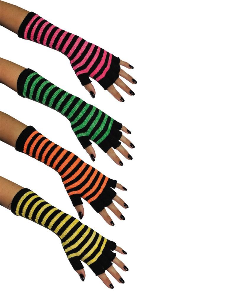 Handschuhe ohne Finger gestreift 27 cm
