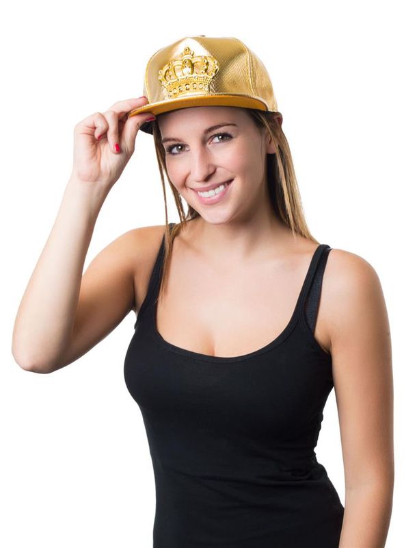 Baseballcap gold mit Krone