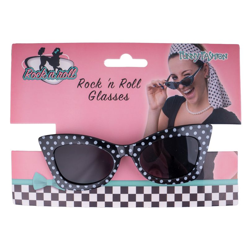 Brille 50er Jahre Rock'n Roll Schwarz