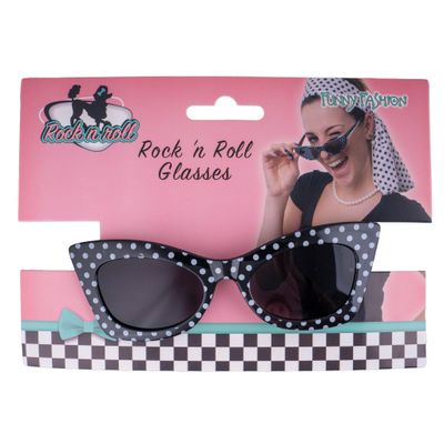 Brille 50er Jahre Rock'n Roll Schwarz