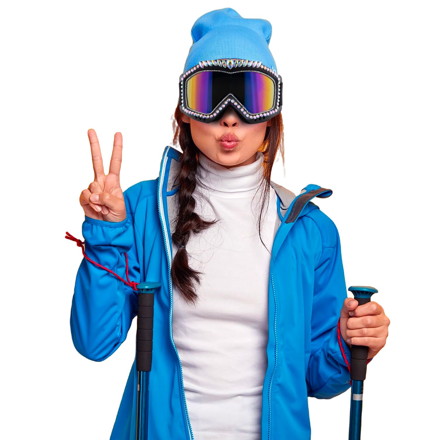 Ski bril met strass steentjes Ski bril met strass steentjes