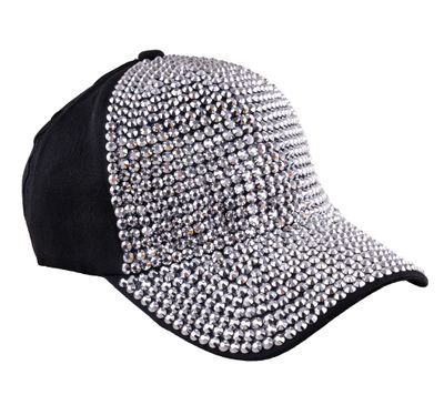 Baseball Cap mit Strass Silber