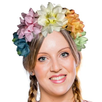 Haarband mit Blumen mehrfarbig