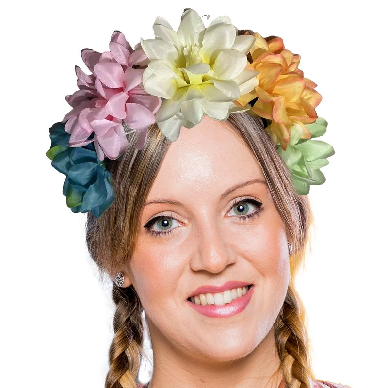 Haarband mit Blumen mehrfarbig Haarband mit Blumen mehrfarbig