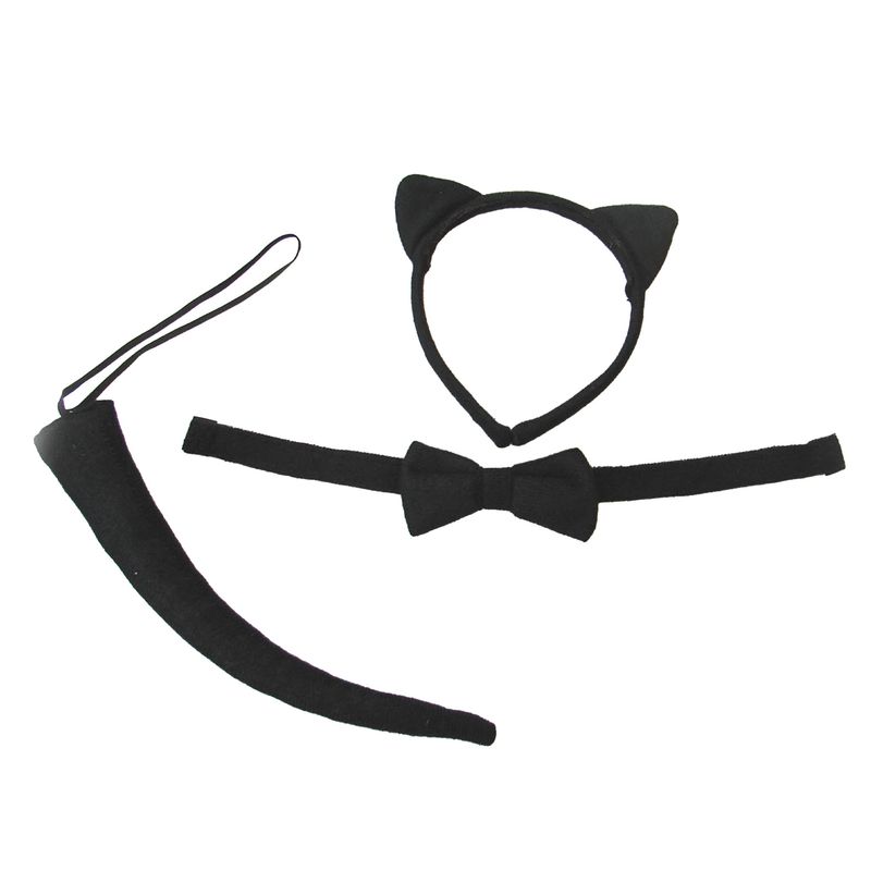 Katten set 3dlg zwart