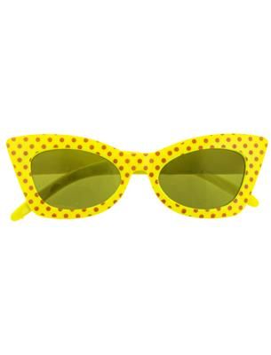 Brille 50er Jahre Rock'n Roll  Gelb