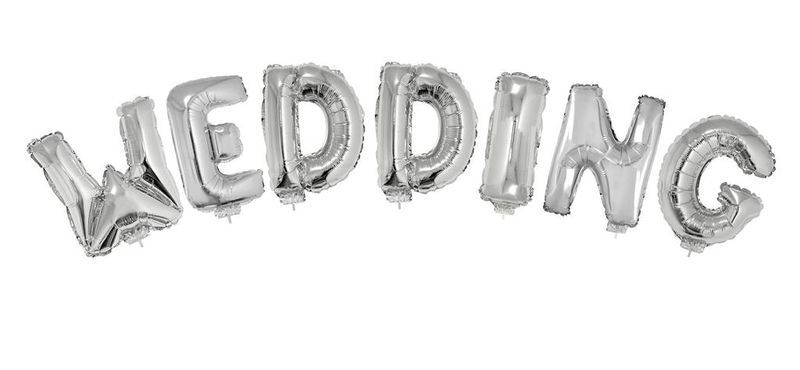 Folienballon Set Schriftzug 16 Folienballon Set Schriftzug 16" Wedding Silber