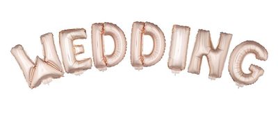 Folienballon Set Schriftzug 16 Folienballon Set Schriftzug 16" Wedding Rosé