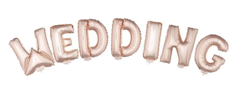 Folienballon Set Schriftzug 16 Folienballon Set Schriftzug 16" Wedding Rosé