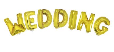 Folienballon Set Schriftzug 16" Wedding Gold
