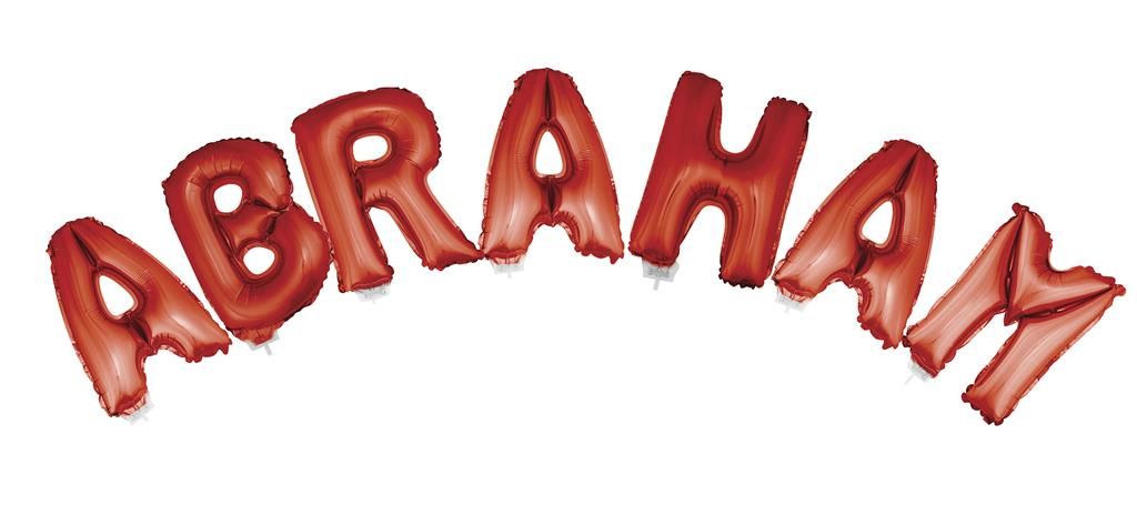 Folienballon Set Schriftzug 16" Abraham Rot