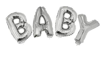 Folienballon Set Schriftzug 16 Folienballon Set Schriftzug 16" Baby Silber