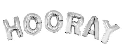 Folienballon Set Schriftzug 40 Folienballon Set Schriftzug 40" Hooray Silber