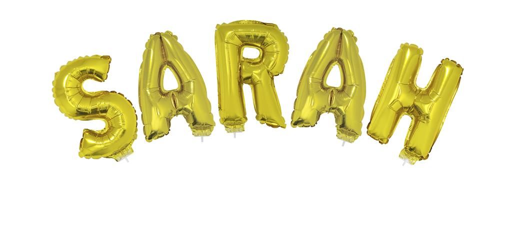 Folienballon Set Schriftzug 16" Sarah Gold