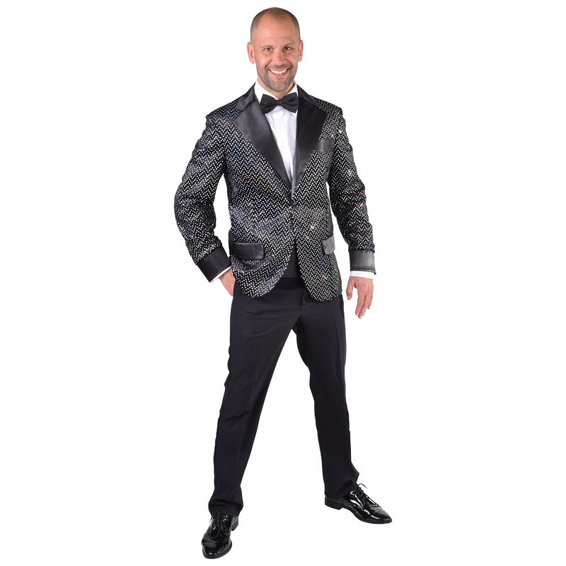 Glitzer Sakko Schwarz Herren