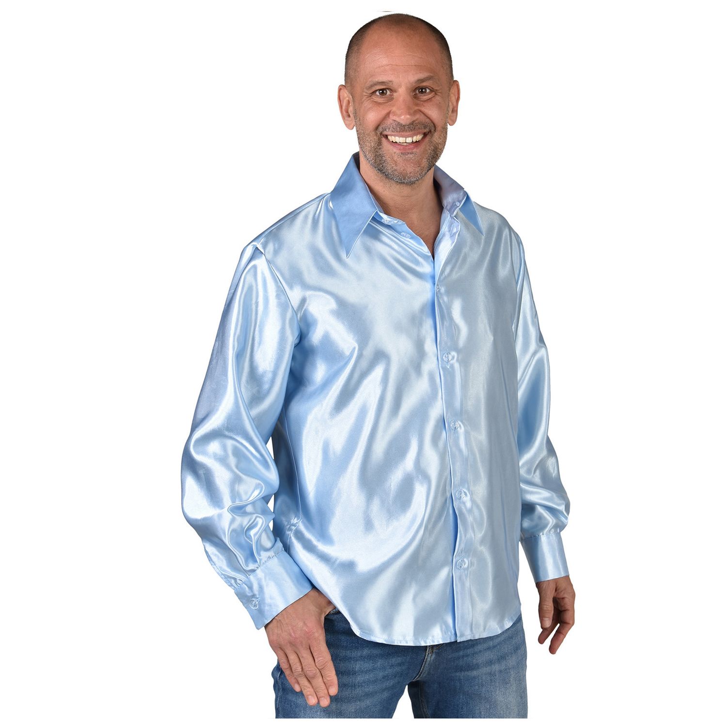 Hemd Satin Uni Baby Blau