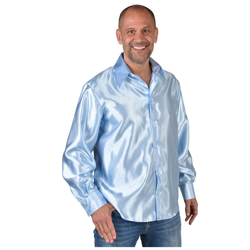 Overhemd Satijn Uni Baby Blauw