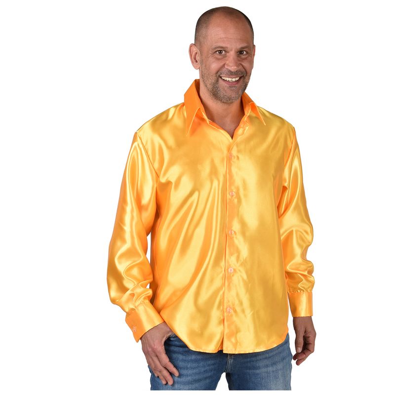 Overhemd Satijn Uni Geel