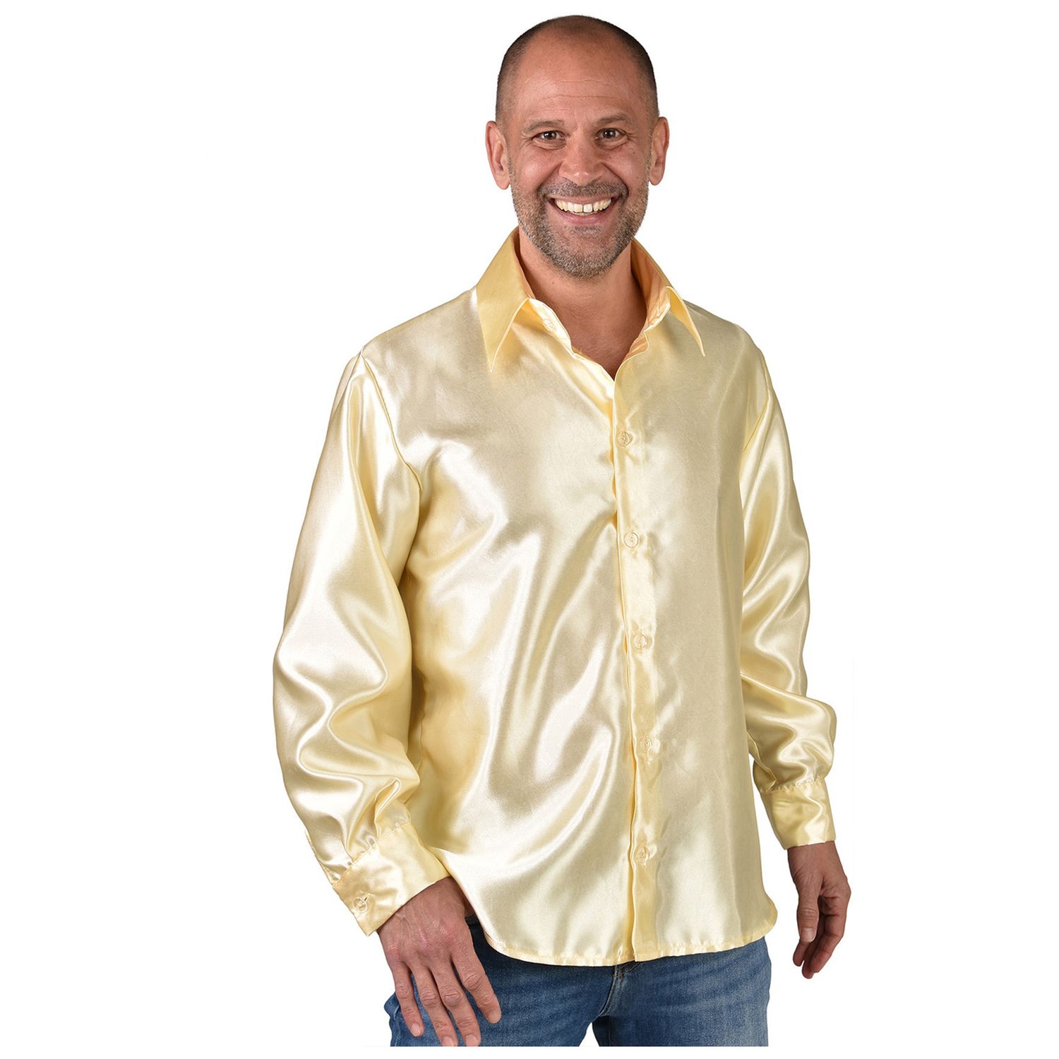 Overhemd Satijn Uni Champagne