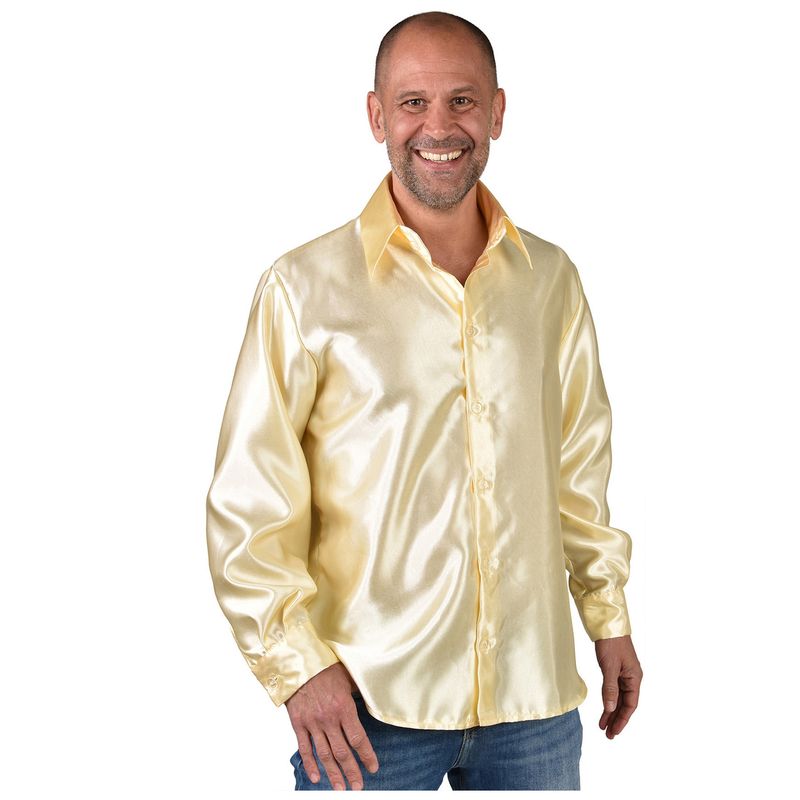 Overhemd Satijn Uni Champagne