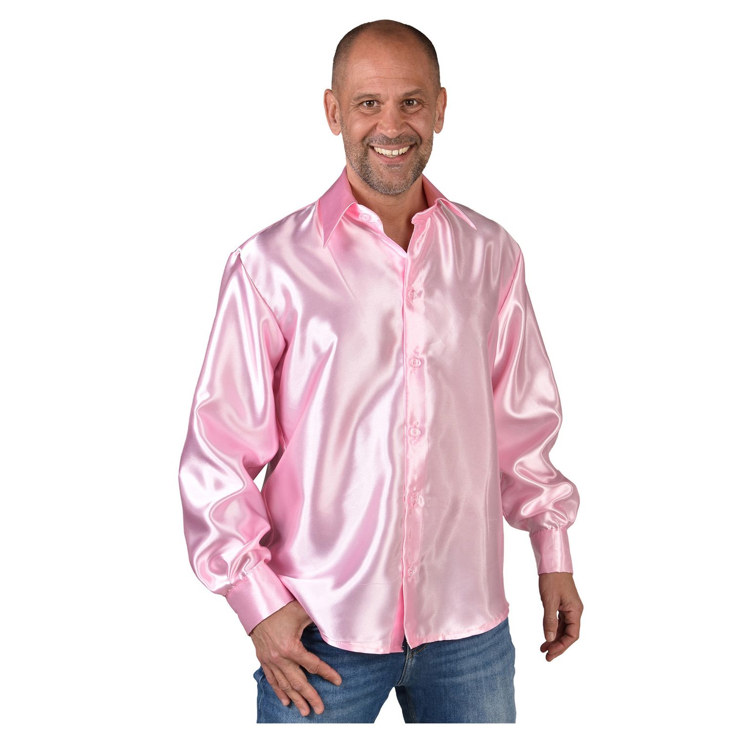 Hemd Satin Uni Rosa