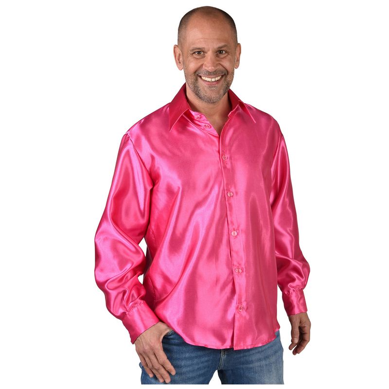 Overhemd Satijn Uni Roze