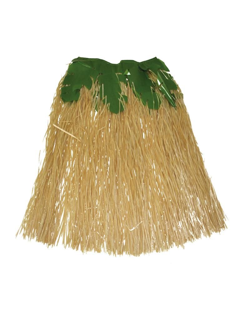 Rok Hawaï natuur met bladeren 80 cm Rok Hawaï natuur met bladeren 80 cm