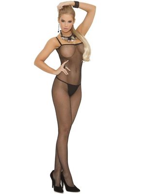 Schwarzer Netz-Ganzkörperanzug