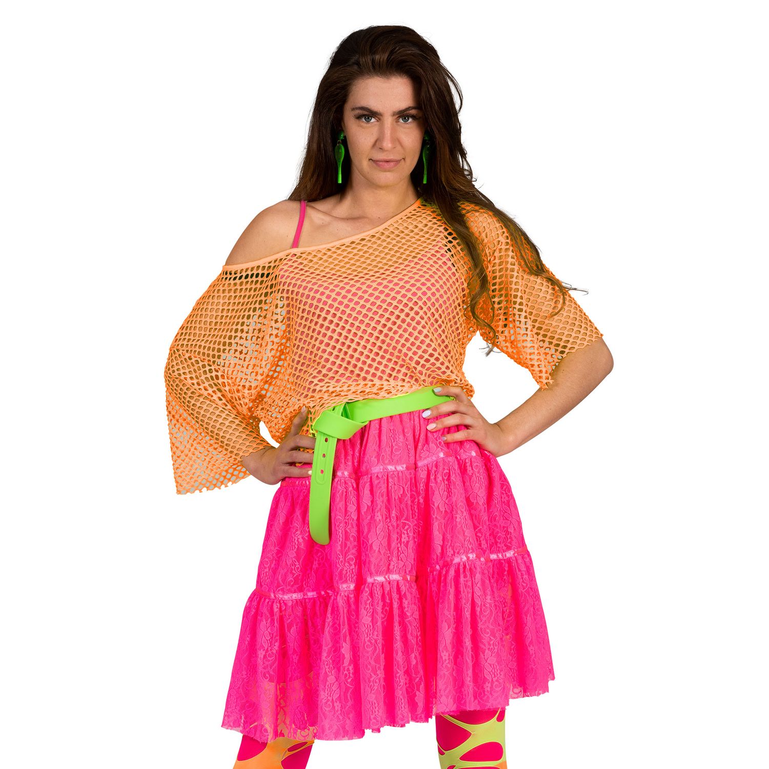 Net Shirt fluo orange one size