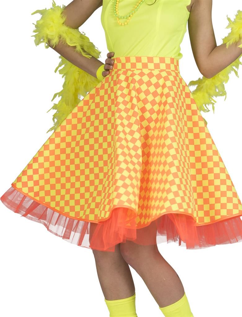Rok Rock'n roll Geel/Oranje Vrouwen