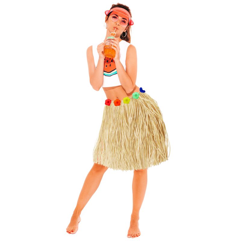 Hawaii Rock mit Blumen Naturfarbe 107cm