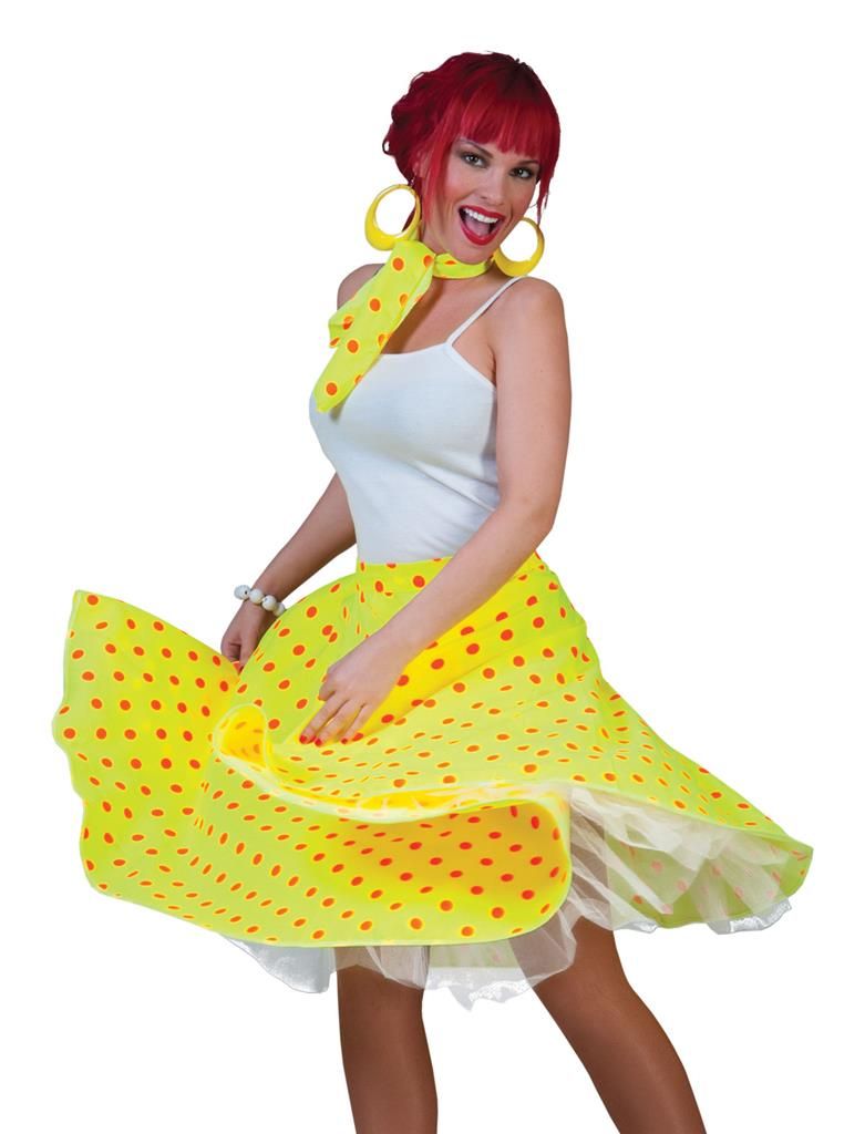 80's Rok Rock'n Roll Fluo Geel Vrouwen