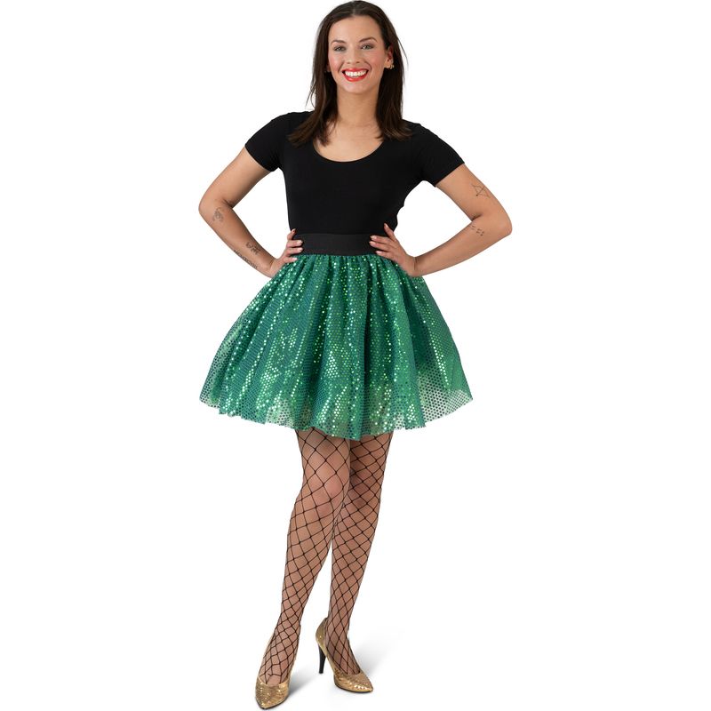 Rock mit Pailletten Grün Damen