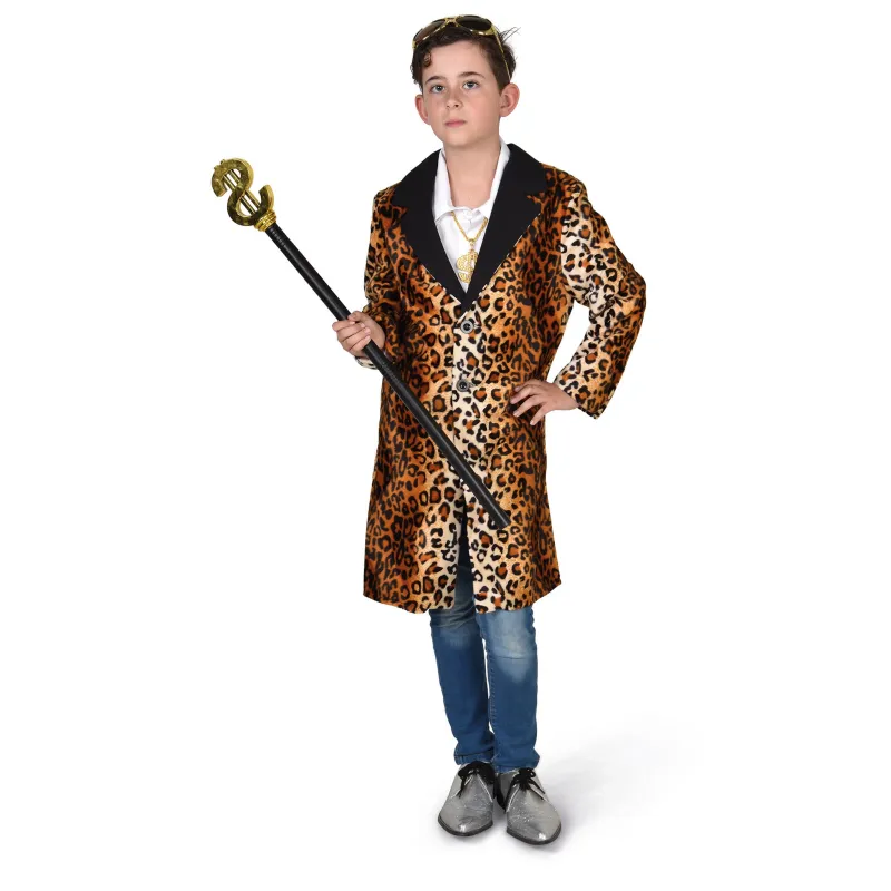 Foute Pimp Manteljas Luipaardprint Kinderen