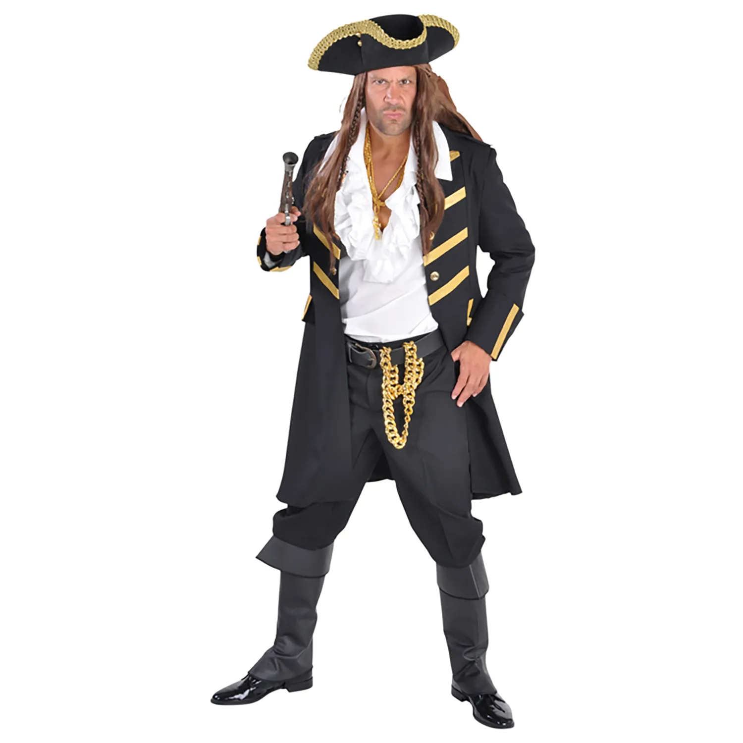 Piraten Mantel Zwart Mannen Piraten Mantel Zwart Mannen