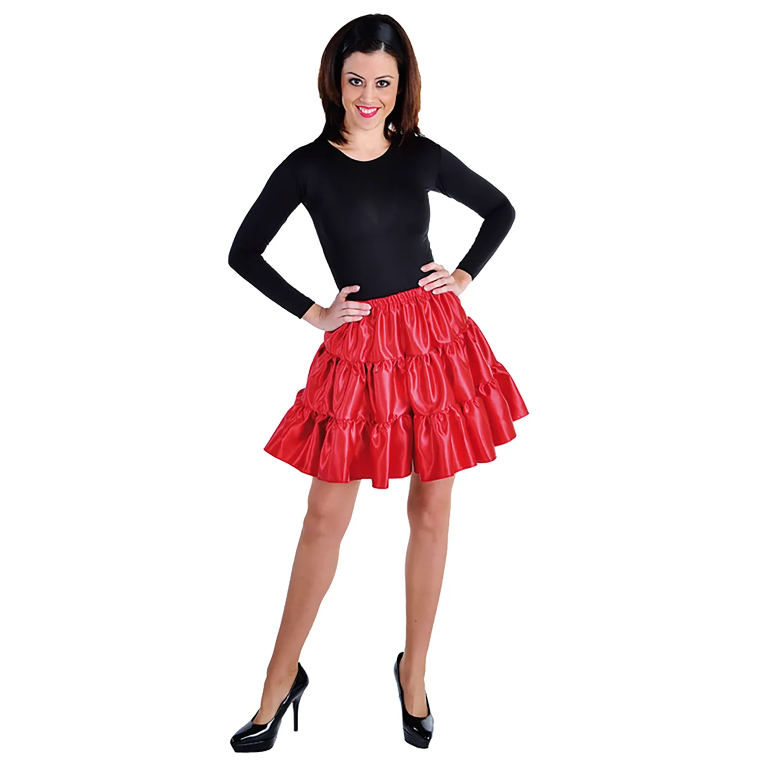 Volangen Rok Rockabilly Rood Vrouwen