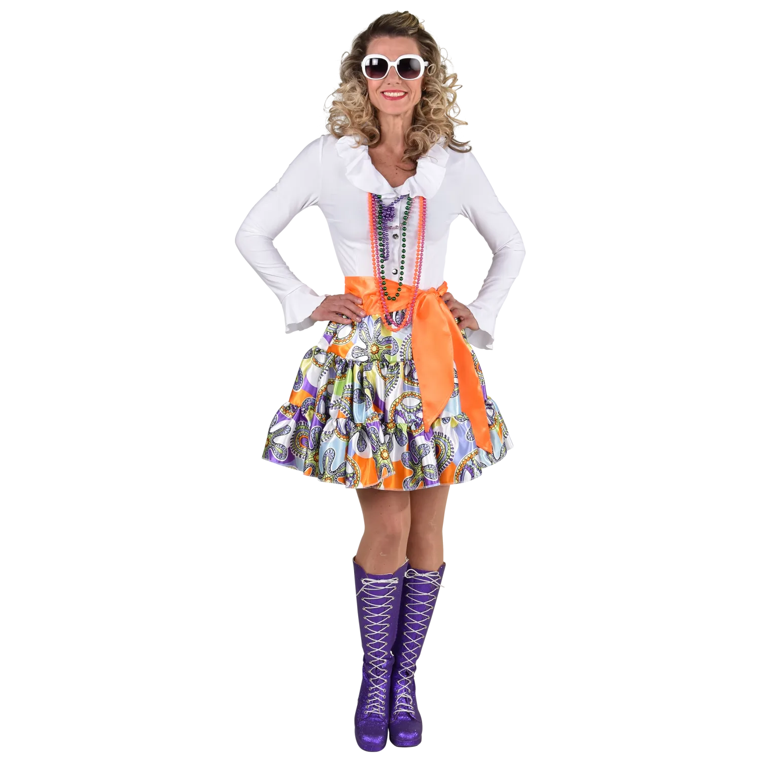 Kunstvoller Rüschenrock Disco Damen