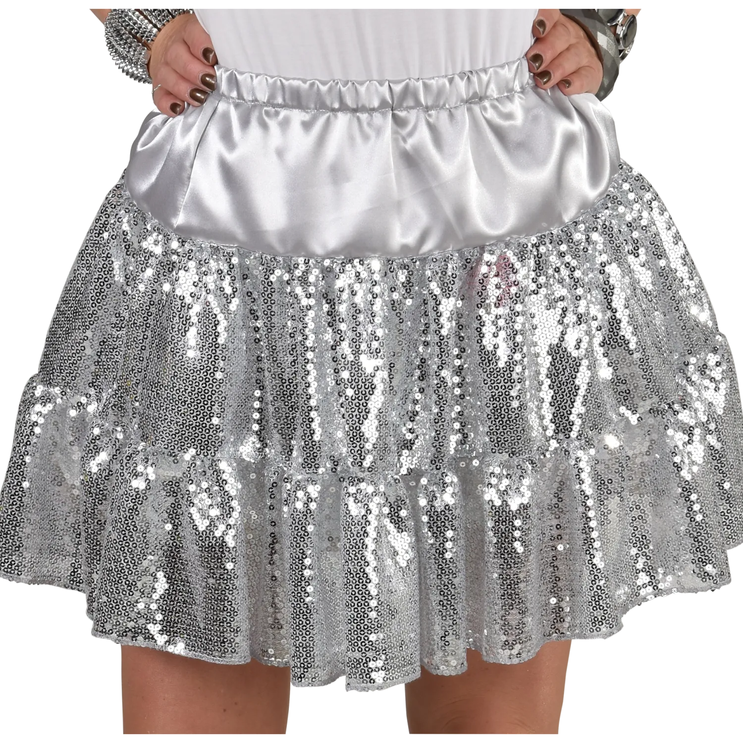 Paillettenrok Gliiter Zilver Vrouwen