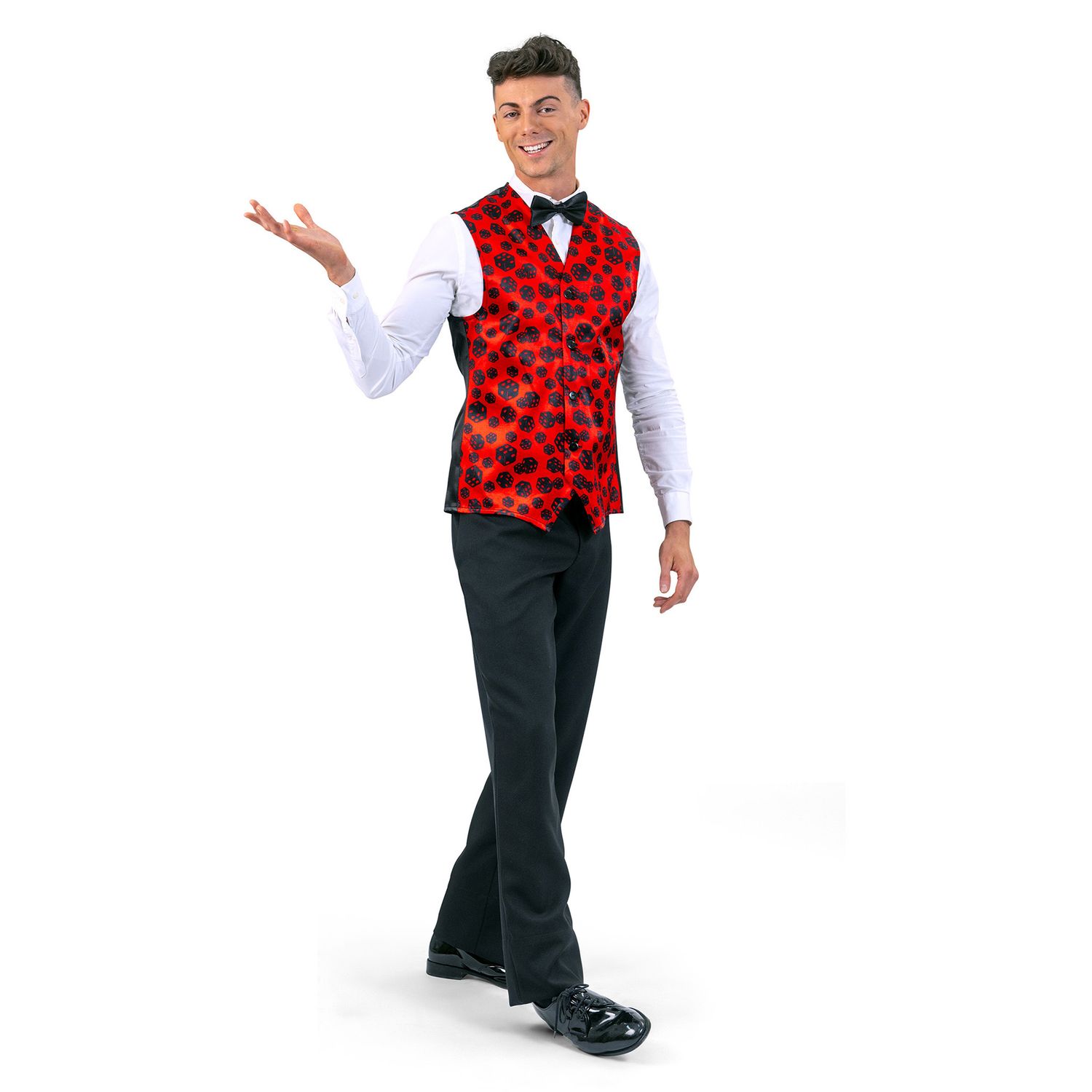 Gilet Casino Dobbelstenen Rood/Zwart Mannen