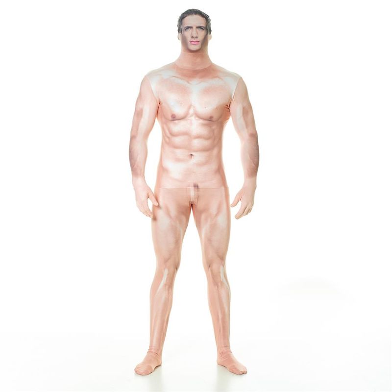 Censored naked sexy man faux real morphsuit