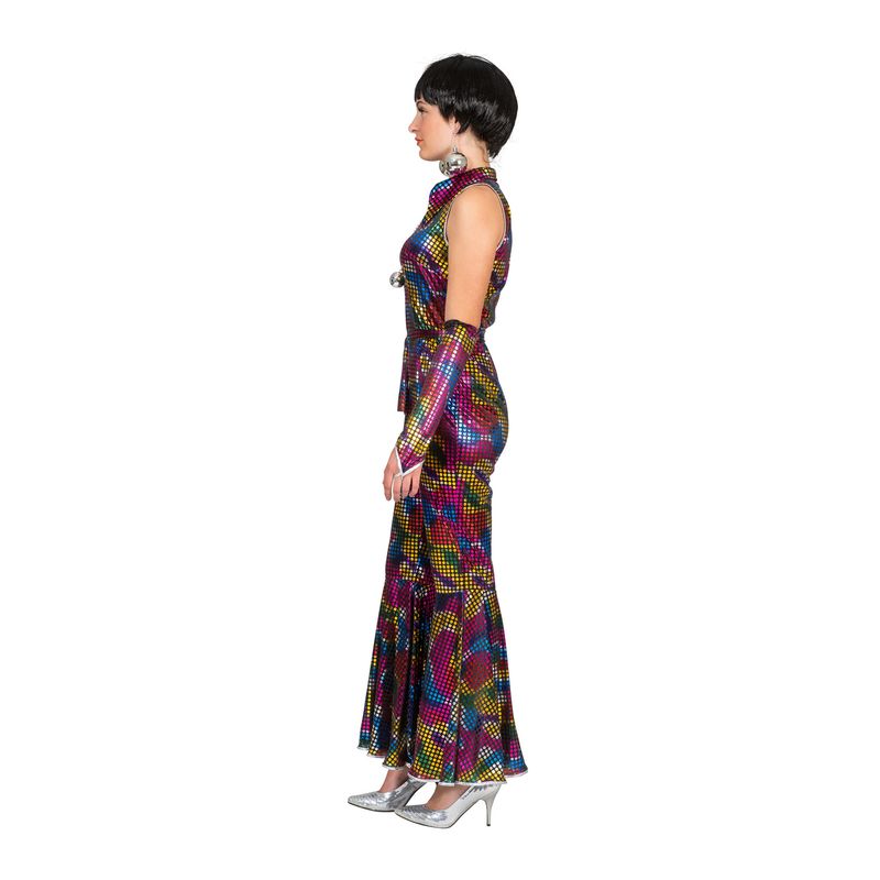 Disco Jumpsuit Rainbow Glitter Damen
