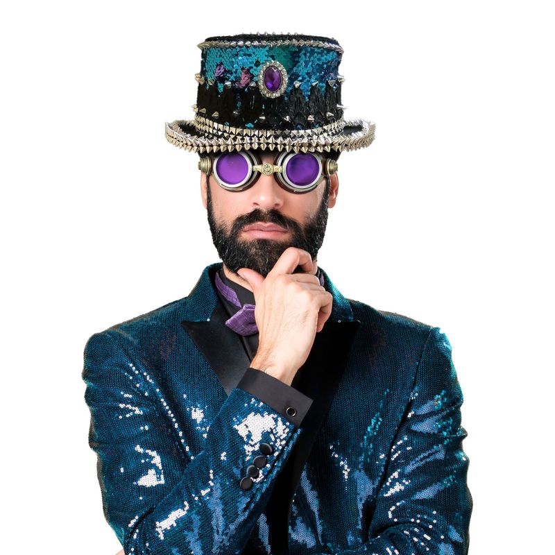 Paillettenhoed Zwart/Blauw