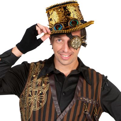 Zylinder Steampunk mit Brille Zylinder Steampunk mit Brille