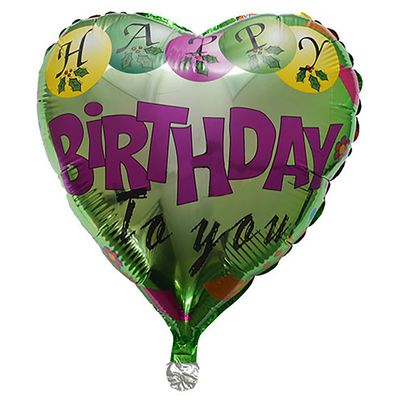Folieballon Hart Happy Birthday Groen Folieballon Hart Happy Birthday Groen