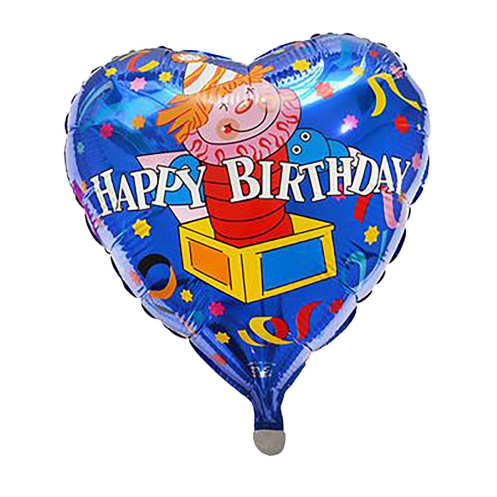 Folienballon Herz Happy Birthday Blau
