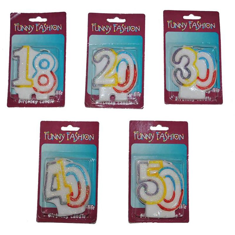 Geburtstagkerze 8cm Bunt